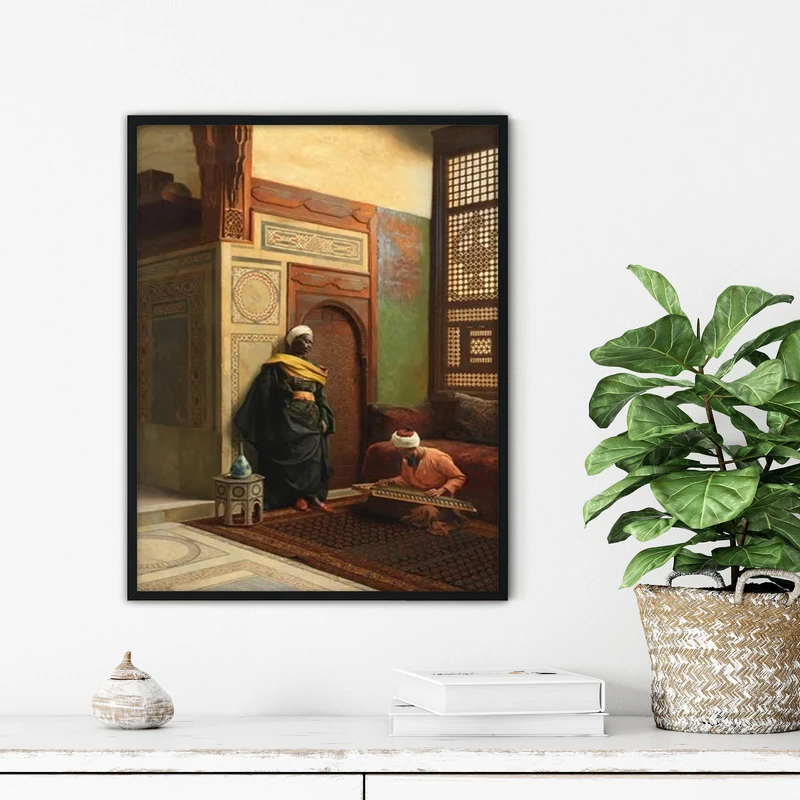 تابلو آتریسا طرح نقاشی کلاسیک مدرن مدل ATFHB41 فریم مشکی 