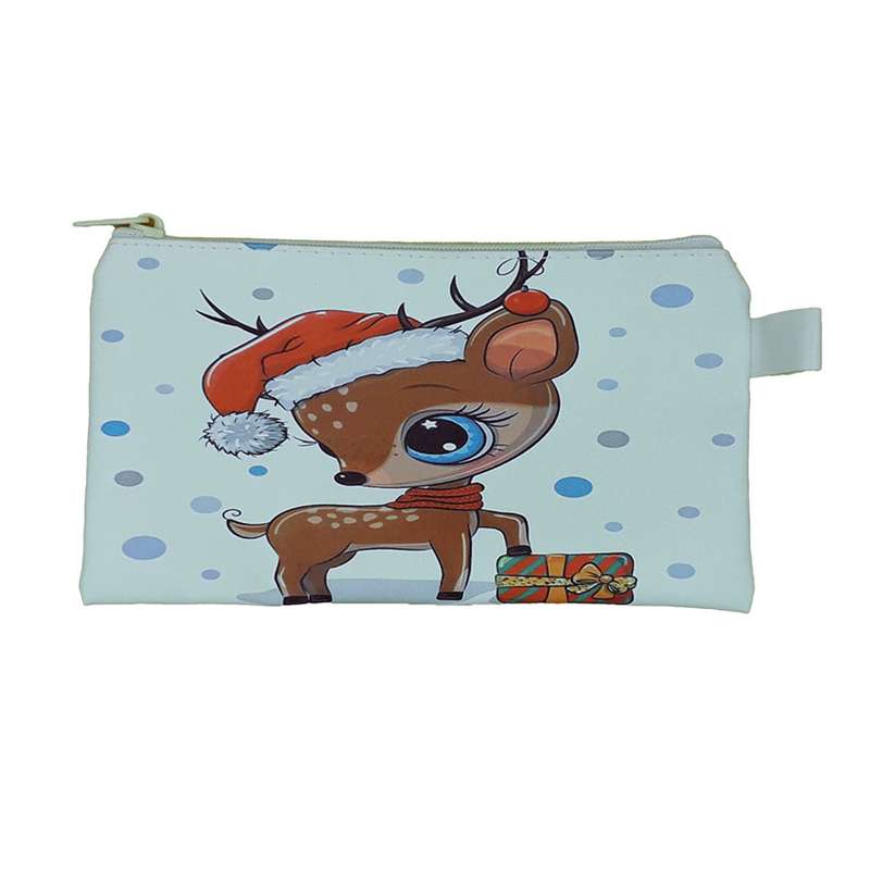 کیف لوازم آرایش زنانه مدل کتابی طرح گوزن بابانوئل