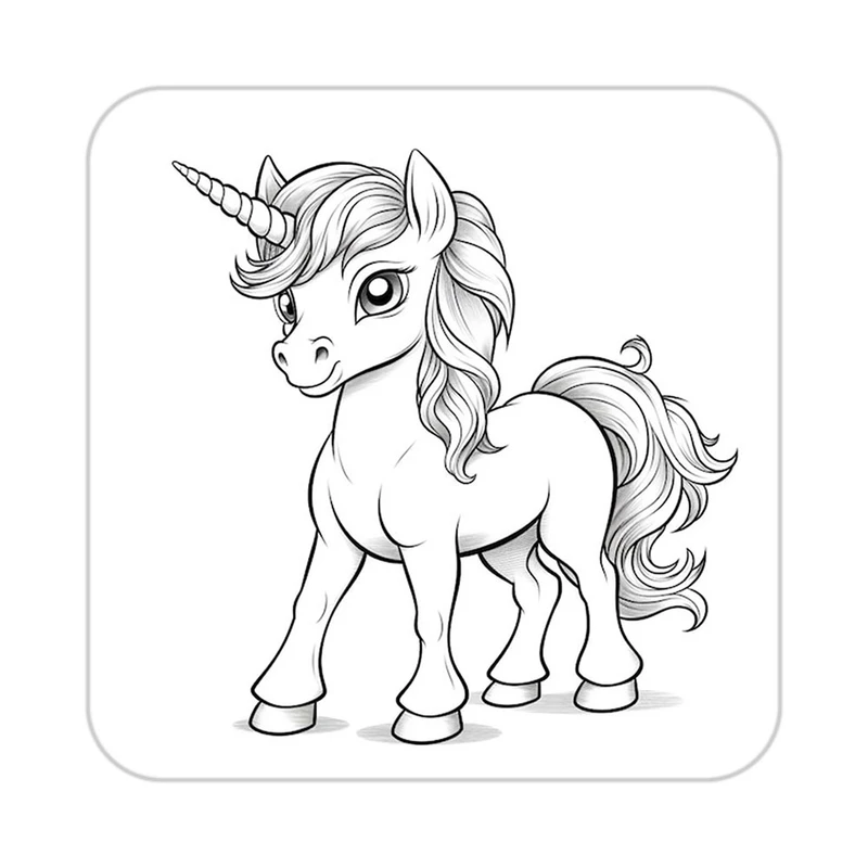 زیر لیوانی کاکتی طرح اسب تک شاخ و یونیکورن مدل mp29818