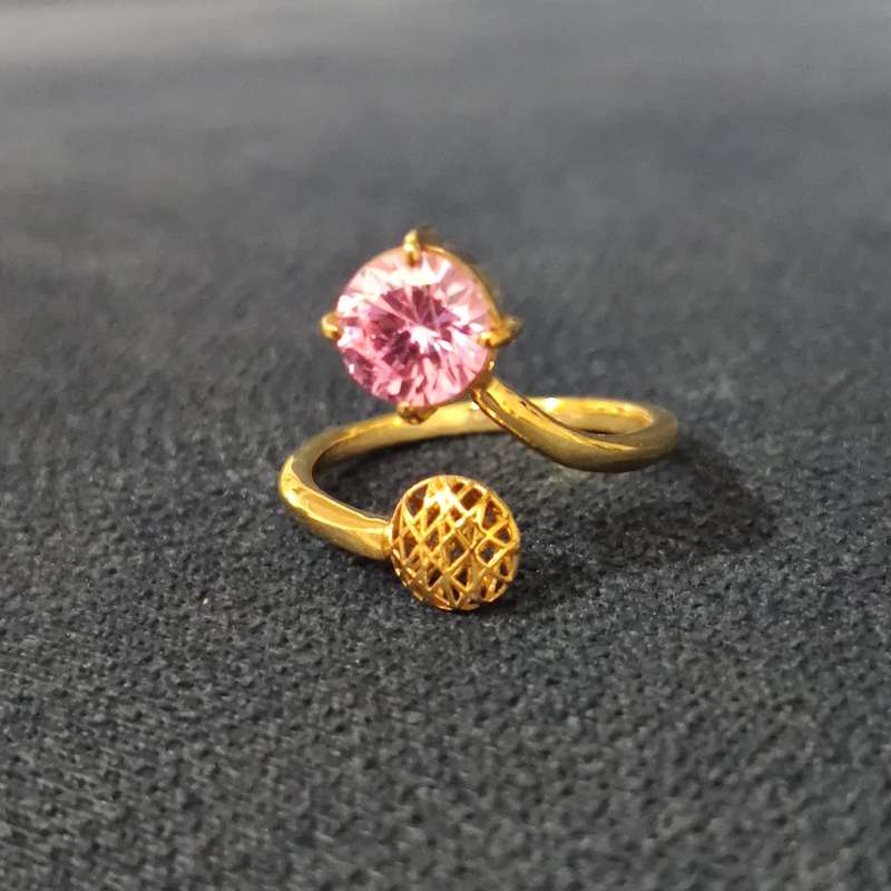  انگشتر طلا 18 عیار زنانه قیراط طرح دایره کد GH1561