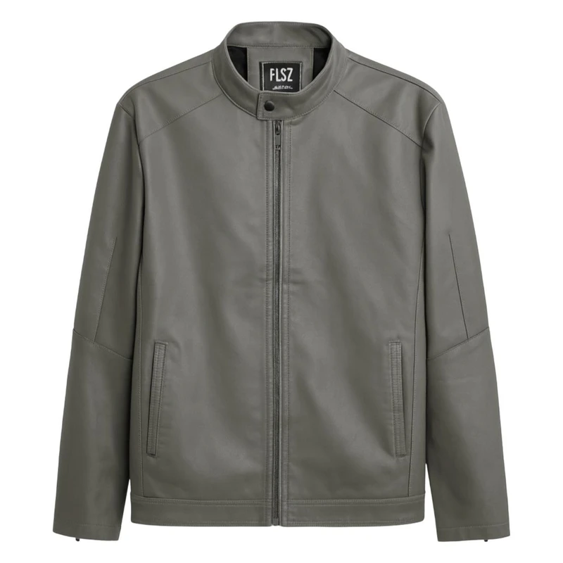 عکس شماره 6 : کت چرم مردانه مدل یقه دیپلمات