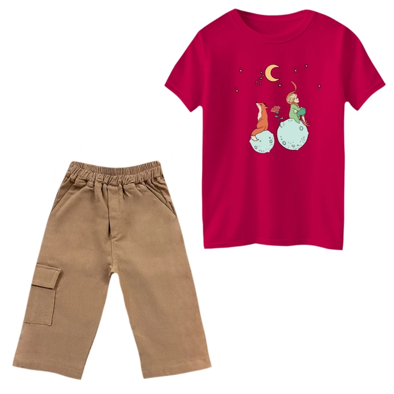 ست تی‌شرت و شلوارک پسرانه مدل شازده کوچولو کد 2