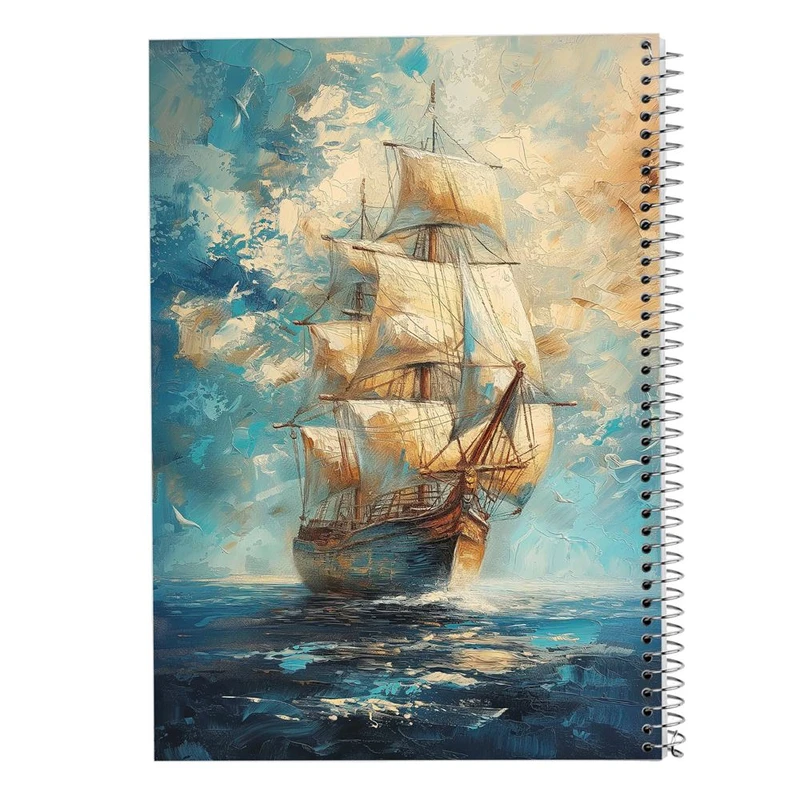 دفتر ژورنال نویسی 50 برگ مدوپد مدل نقطه ای طرح کشتی کد DF15137