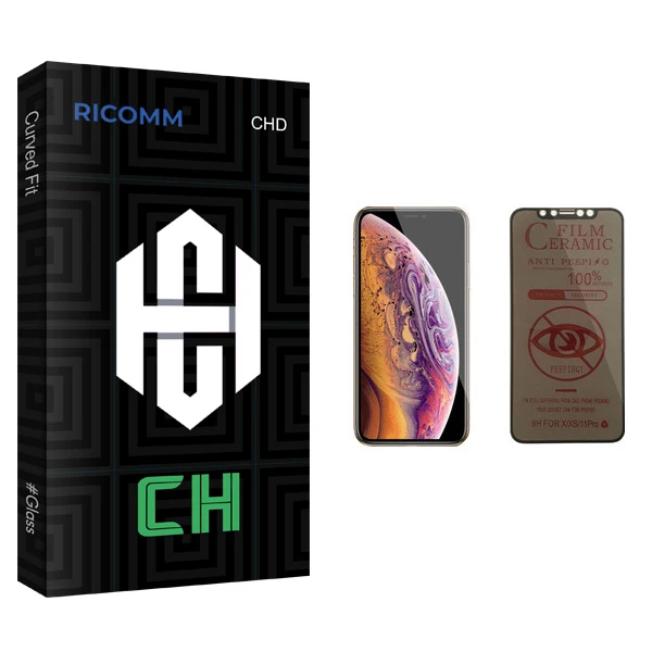 محافظ صفحه نمایش حریم شخصی ریکام مدل CH glass مناسب برای گوشی موبایل اپل iPhone XS