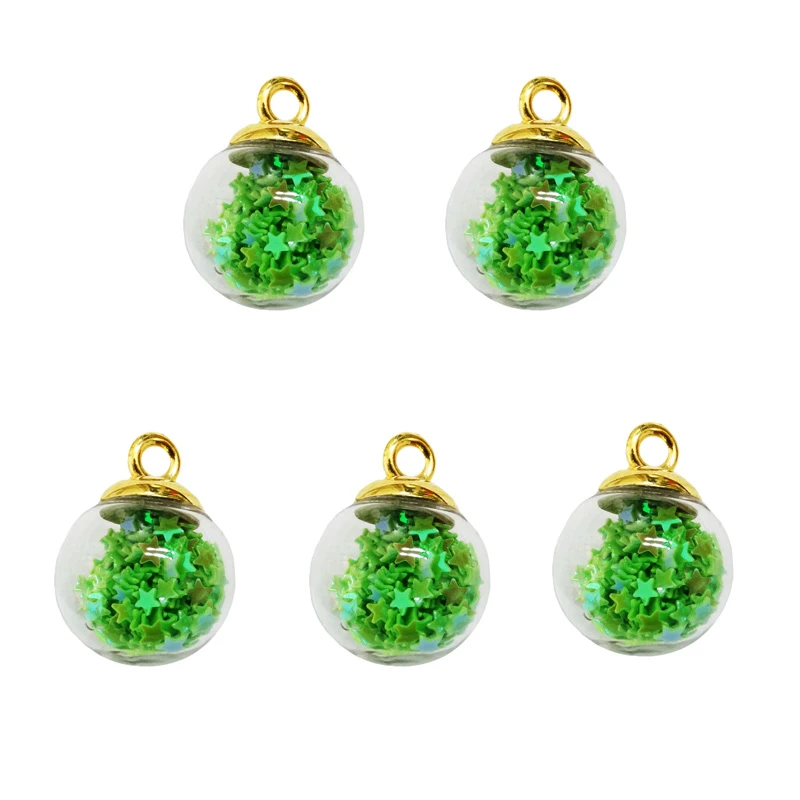 آویز گردنبند زنانه مدل گوی شیشه ای پر ستاره کد 15 بسته 5 عددی