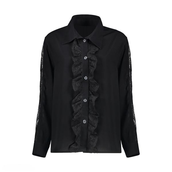 شومیز آستین بلند یقه برگردان زنانه مدل سایه