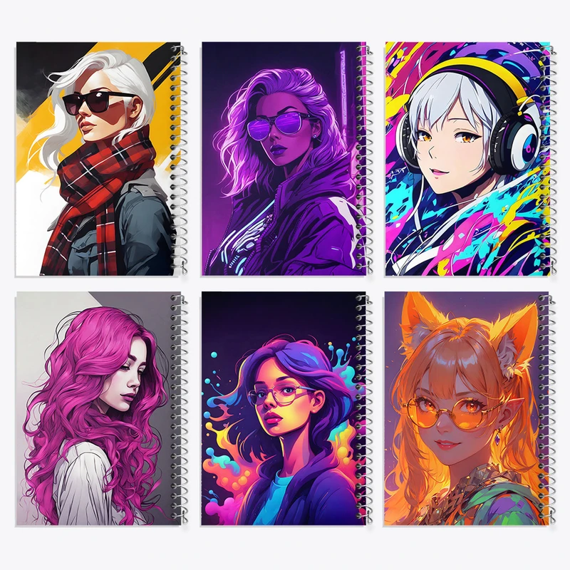 دفتر نقاشی 50 برگ خندالو طرح دخترانه کد 6 مجموعه 6 عددی