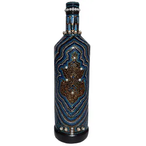 بطری شیشه ای طرح نقطه کوبی کد bn0036