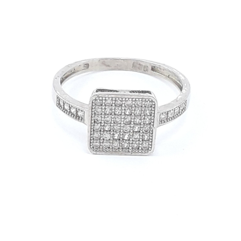 انگشتر نقره زنانه مدل مربع