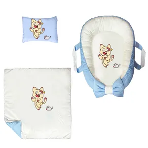 سرویس خواب سه تکه نوزاد ناریکو مدل گارد محافظ دار طرح موش و گربه کد 0299
