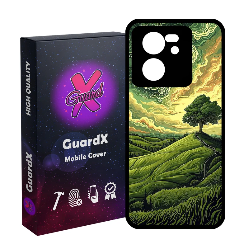 کاور گارد ایکس طرح دشت سبز مدل Glass10790 مناسب برای گوشی موبایل شیائومی 13T/13T Pro/Redmi K60 Ultra