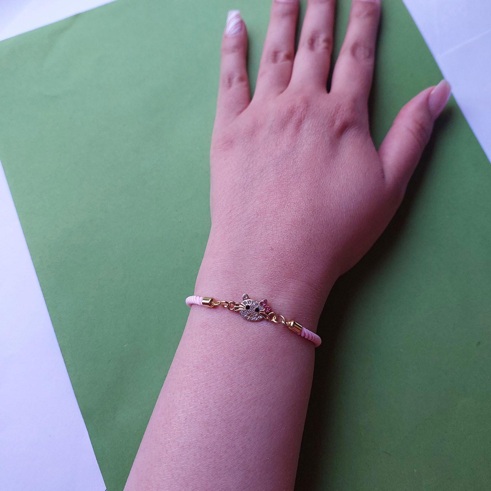 دستبند دخترانه مدل آسانسوری طرح کیتی کد HC313