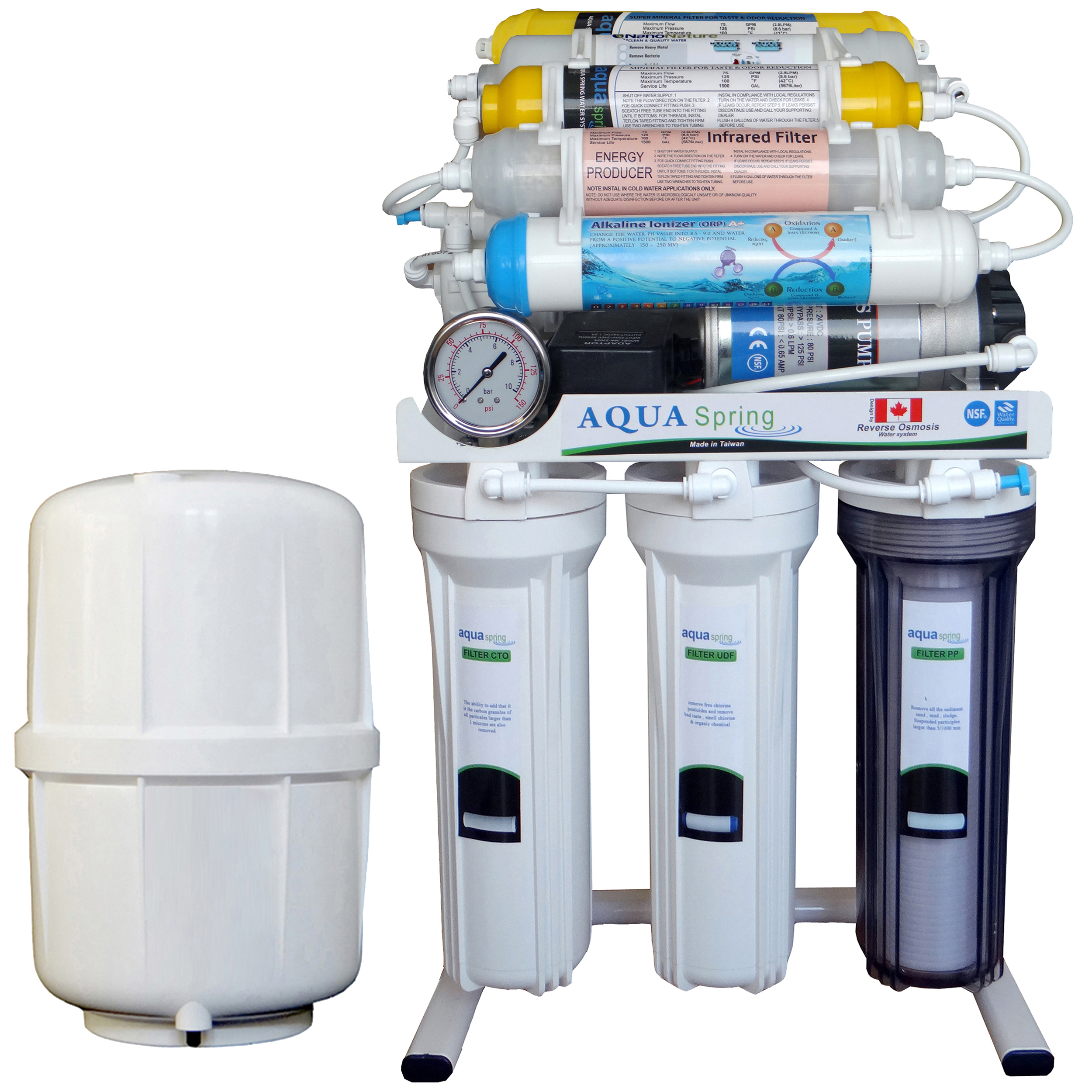 دستگاه تصفیه کننده آب آکوآ اسپرینگ مدل NF3950 به همراه فیلتر مدل 01 مجموعه 3 عددی