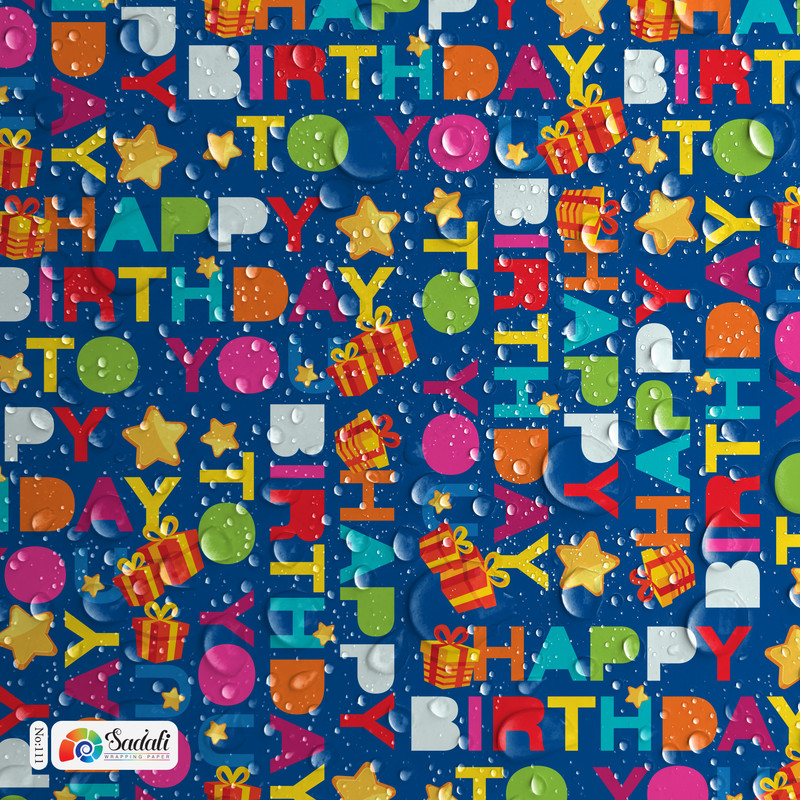 کاغذ کادو صدفی طرح هپی بسته 2 عددی