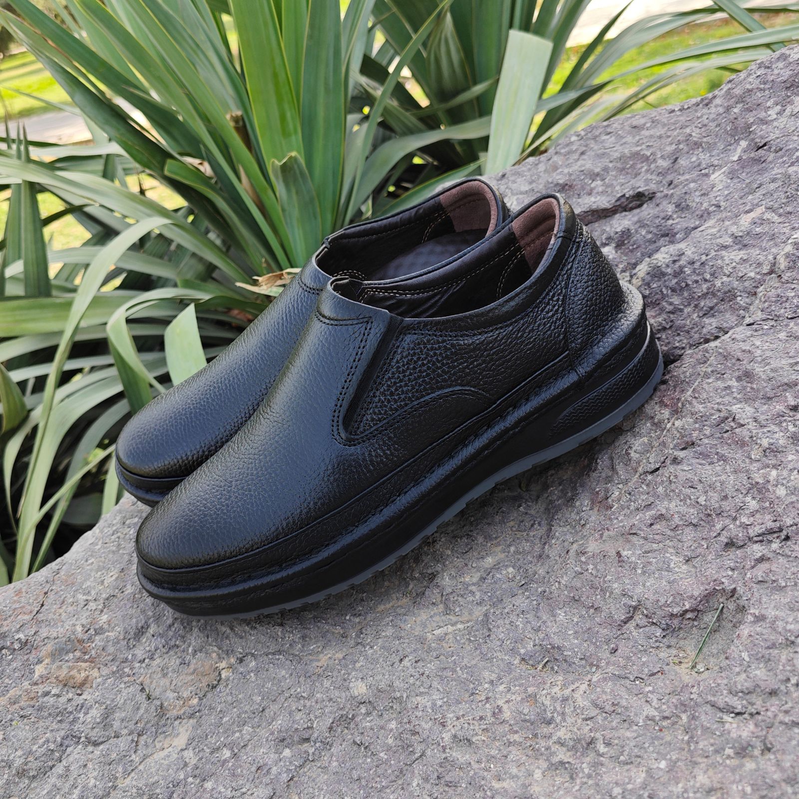 کفش طبی مردانه چرم تبریز مدل مطمئن رنگ مشکی  -  - 3