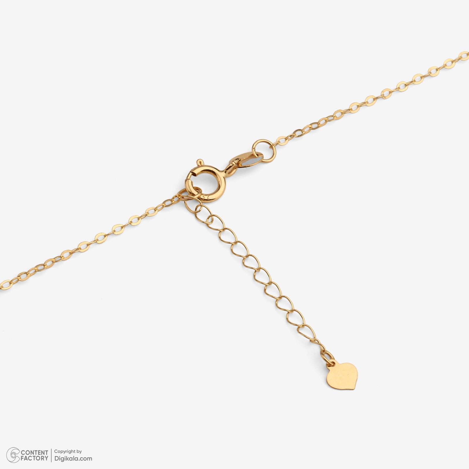 گردنبند طلا 18 عیار زنانه با زنجیر حلقهای (فلامینگو) وی گالری مدل گوی و قلب کد NC2051 -  - 3