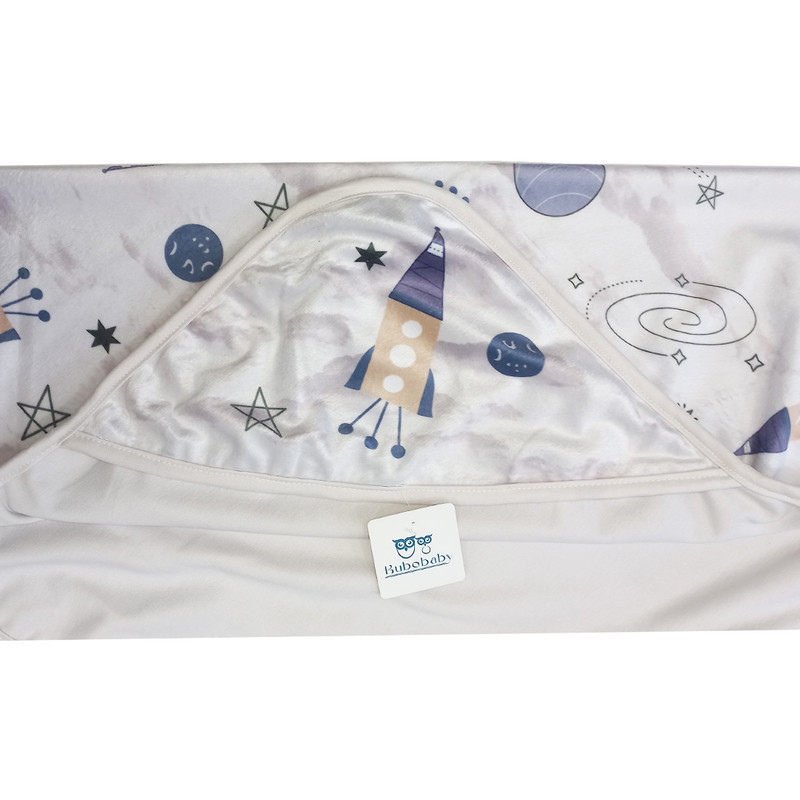 پتوی کودک مدل فضایی سایز 75x75 سانتی متر