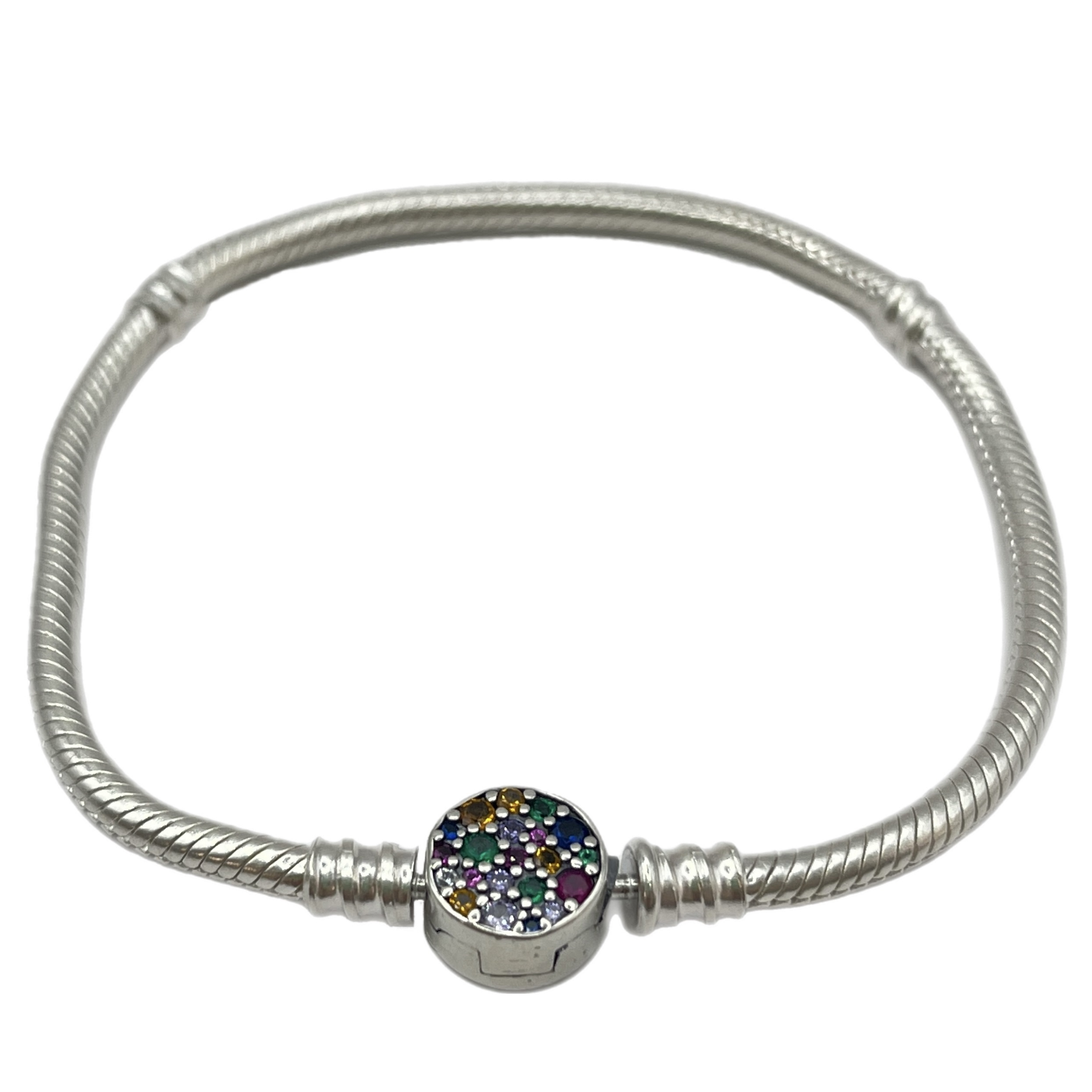 دستبند نقره زنانه پاندورا مدل shiny colorful clasp bracelet 5920