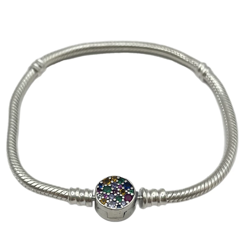 دستبند نقره زنانه پاندورا مدل shiny colorful clasp bracelet 5920