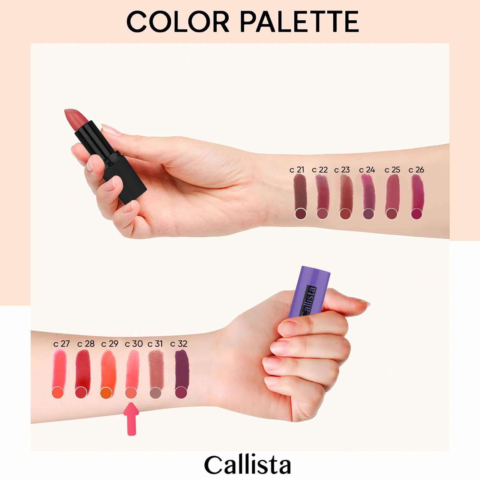 رژ لب جامد کالیستا سری Hydra Color شماره C30 -  - 3