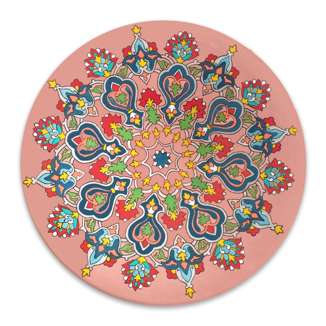 بشقاب سفالی طرح اسلیمی کد N22 