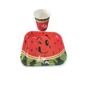 پیش دستی و لیوان یکبار مصرف مدل یلدا مجموعه 40 عددی