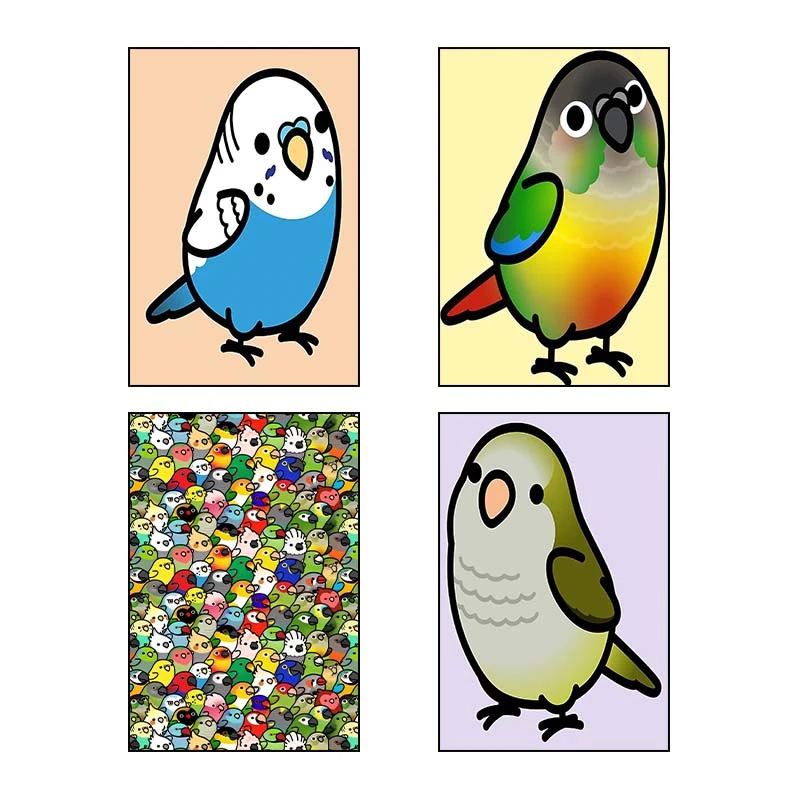  تابلو شاسي کارنيکا طرح طوطی کد 11553 مجموعه 4 عددی