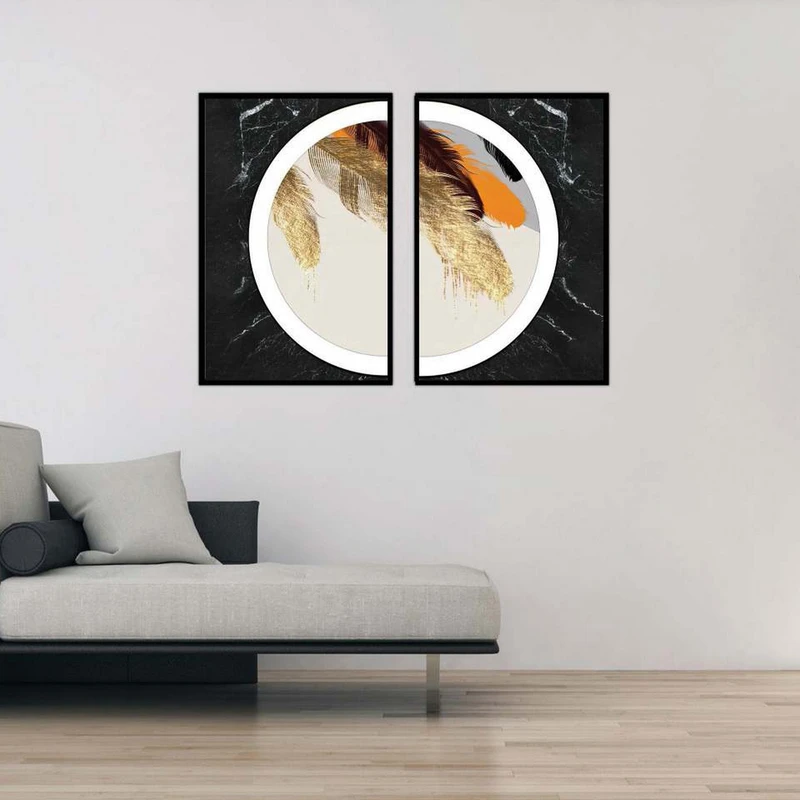 تابلو بکلیت طرح مدرن پر رنگی مدل شاین اکلیلی B-1861 مجموعه 2 عددی