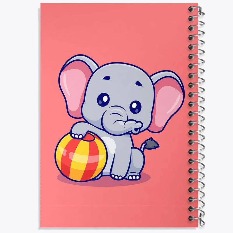 دفتر شطرنجی 50 برگ خندالو طرح حیوانات بامزه فیل کد 29727