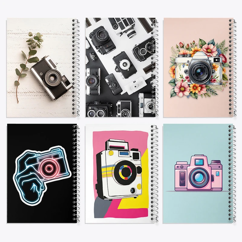 دفتر مشق 50 برگ خندالو طرح دوربین عکاسی کد 957 مجموعه 6 عددی