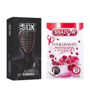  کاندوم سیکس مدل Super Ribbed بسته 12 عددی به همراه کاندوم شادو مدل Pomegranate بسته 12 عددی