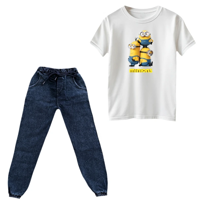 ست تی‌شرت و شلوار پسرانه مدل مینیون کد ۷