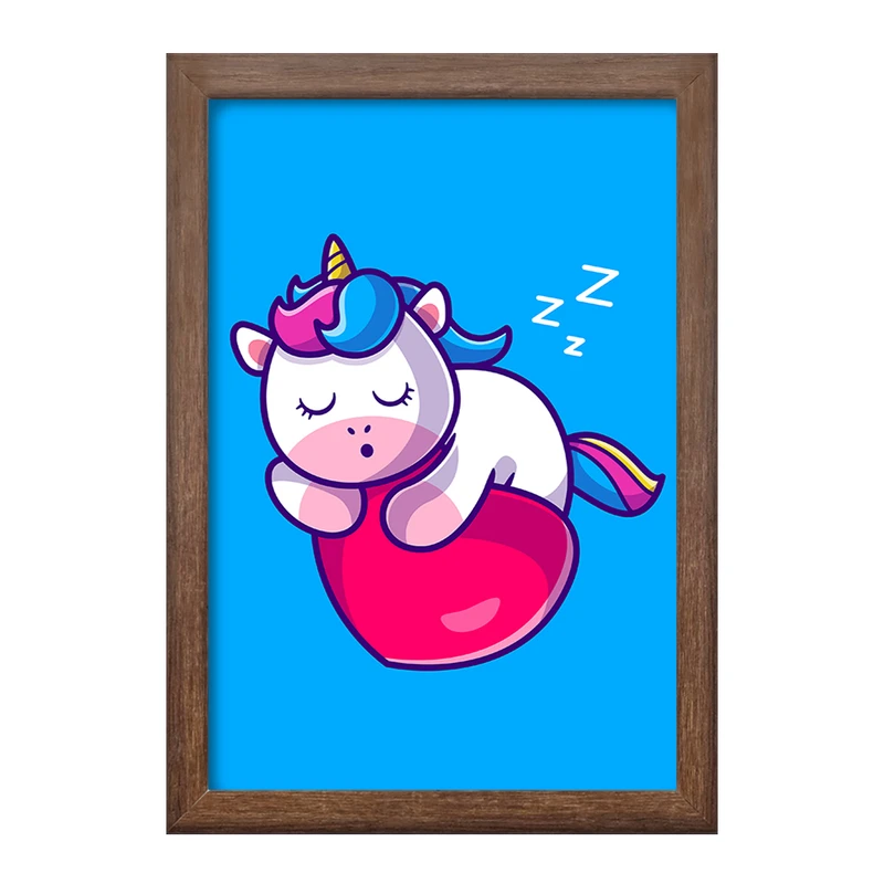 تابلو خندالو طرح اسب تک شاخ یونیکورن  کد 3825