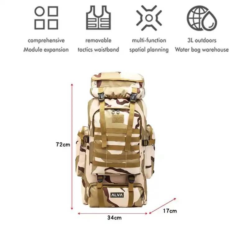 کوله پشتی سفری 80 لیتری آلوا مدل BTY-3076