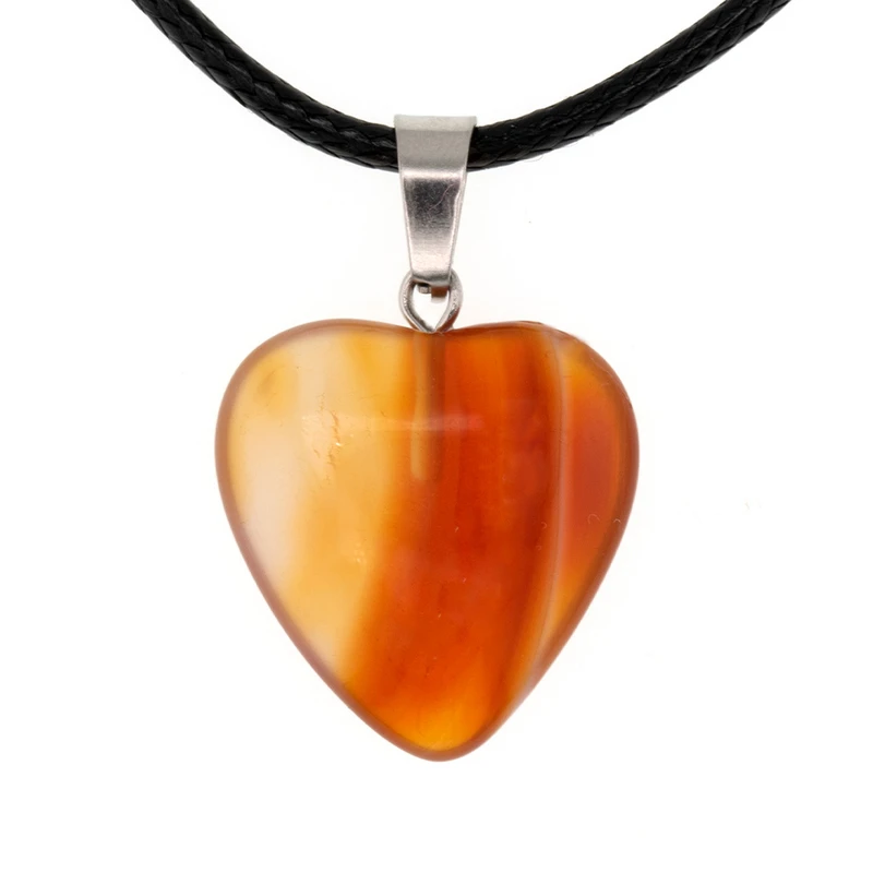 گردنبند زنانه برانت طرح سنگ عقیق قلبی 