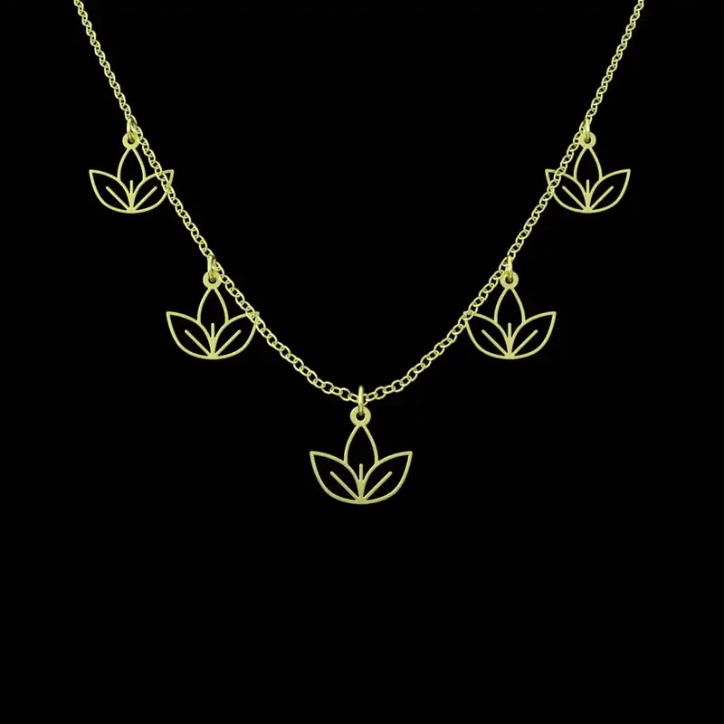 گردنبند طلا 18 عیار زنانه مدوپد مدل برگ کد RNA15973