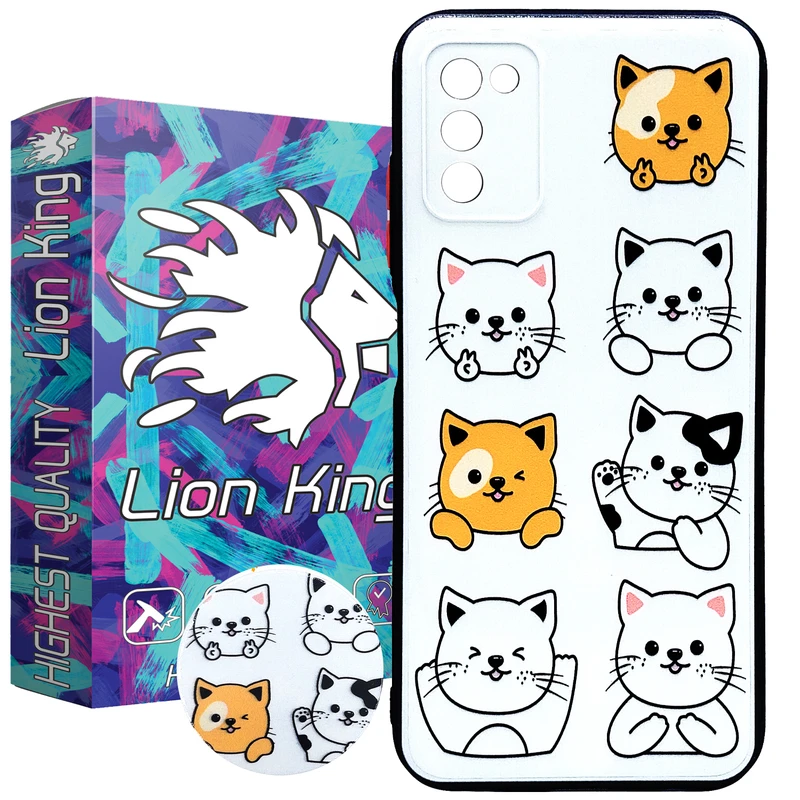 کاور لاین کینگ مدل PISHIHA uv مناسب برای گوشی موبایل سامسونگ Galaxy A03s به همراه پاپ سوکت