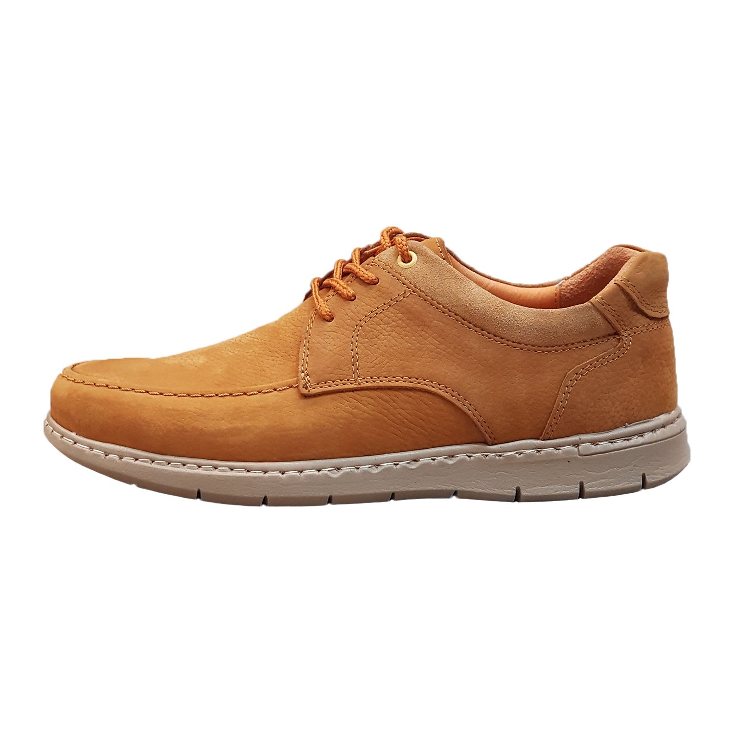 کفش روزمره مردانه مدل چرم طبیعی کد 00134t.k رنگ عسلی