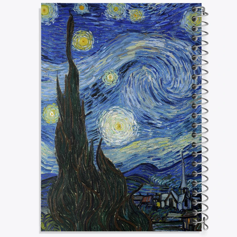 دفتر نقاشی 50 برگ خندالو طرح شب پر ستاره ونسان ونگوگ کد N1701