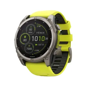 ساعت هوشمند گارمین مدل Fenix 8 - 51mm Titanium، مناسب برای ورزش، ضد آب، کنترل موسیقی، کنترل سطح اکسیژن خون، بند سیلیکونی، با حافظه داخلی 32 گیگابایت