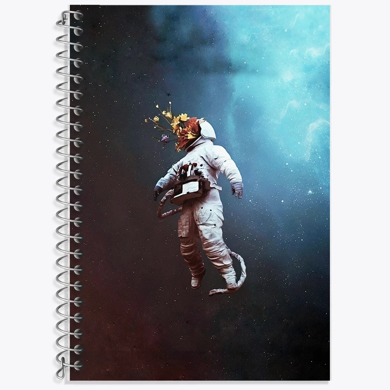 دفتر زبان 50 برگ خندالو مدل سه خط طرح فضانورد کد F6444