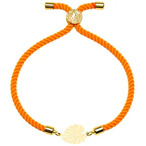 دستبند طلا 18 عیار زنانه الن نار مدل طرح برگ انجير ELN1651