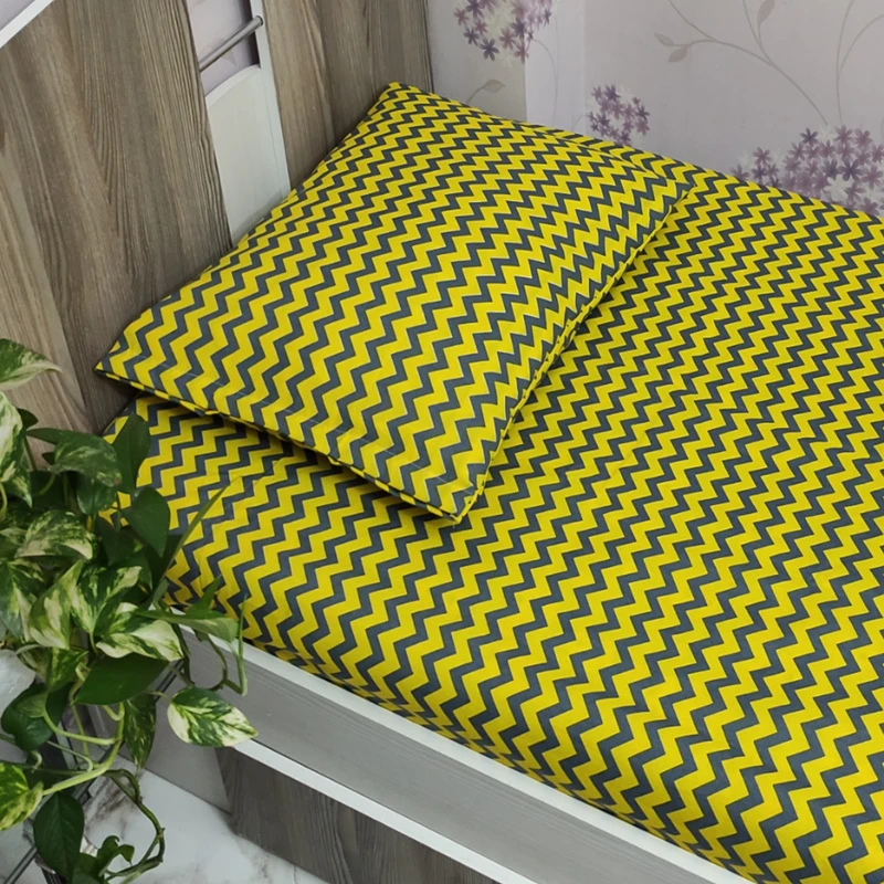 سرویس ملحفه ژوان خواب مدل زیگزاگی یک نفره ۲ تکه