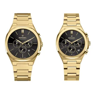 ست ساعت مچی عقربه‌ای کوارتز زنانه و مردانه رومانل مدل RM422001M-F