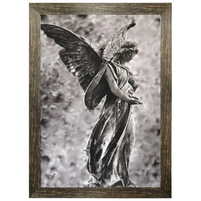  تابلو نقاشی سیاه قلم مدل فرشته رقیب
