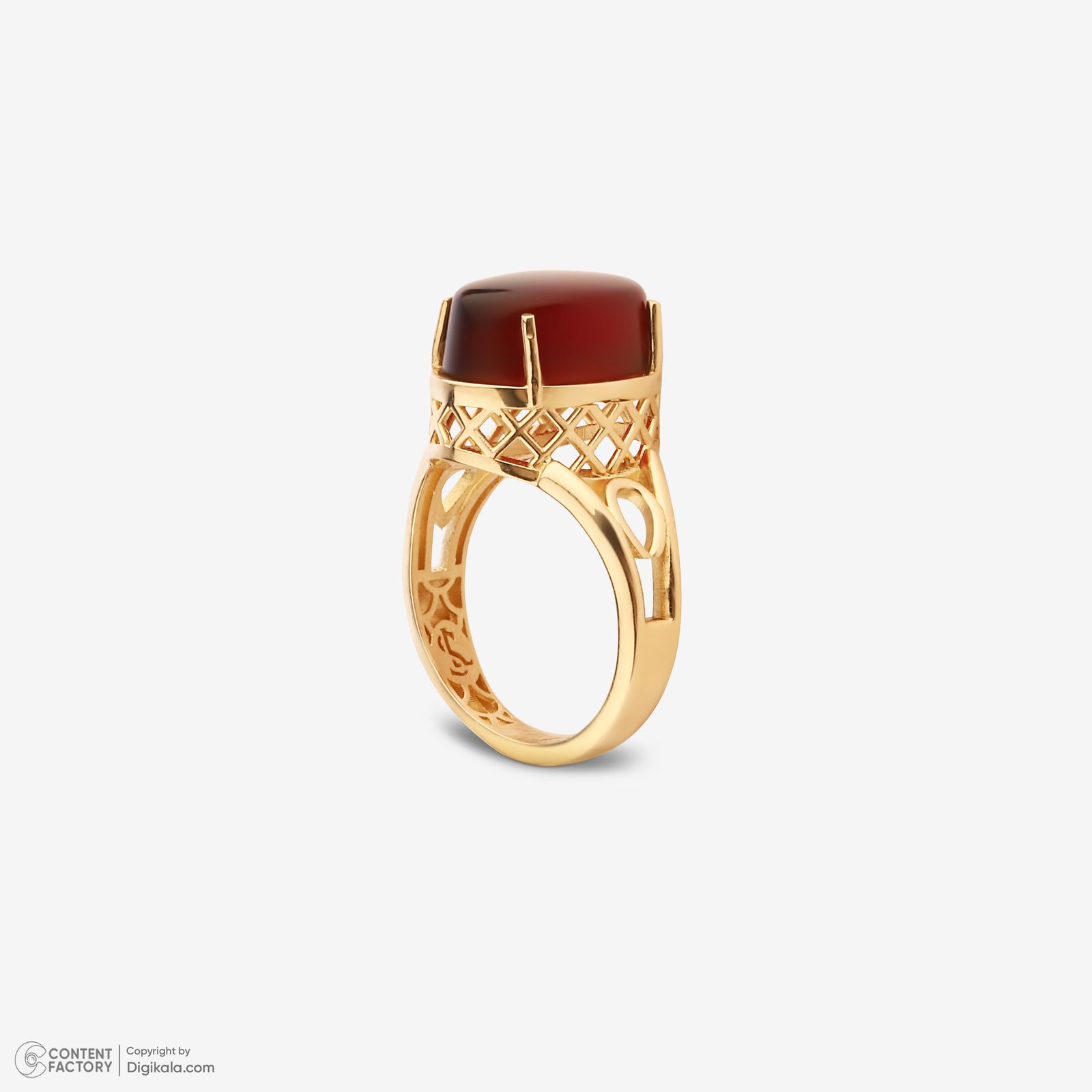 انگشتر طلا کم اجرت 18 عیار زنانه گلدم مدل R344004 سایز 56 -  - 4