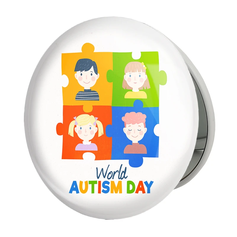 آینه جیبی خندالو طرح اتیسم Autism مدل تاشو کد 26748 