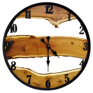 ساعت دیواری طرح چوبی روستیک مدل T456