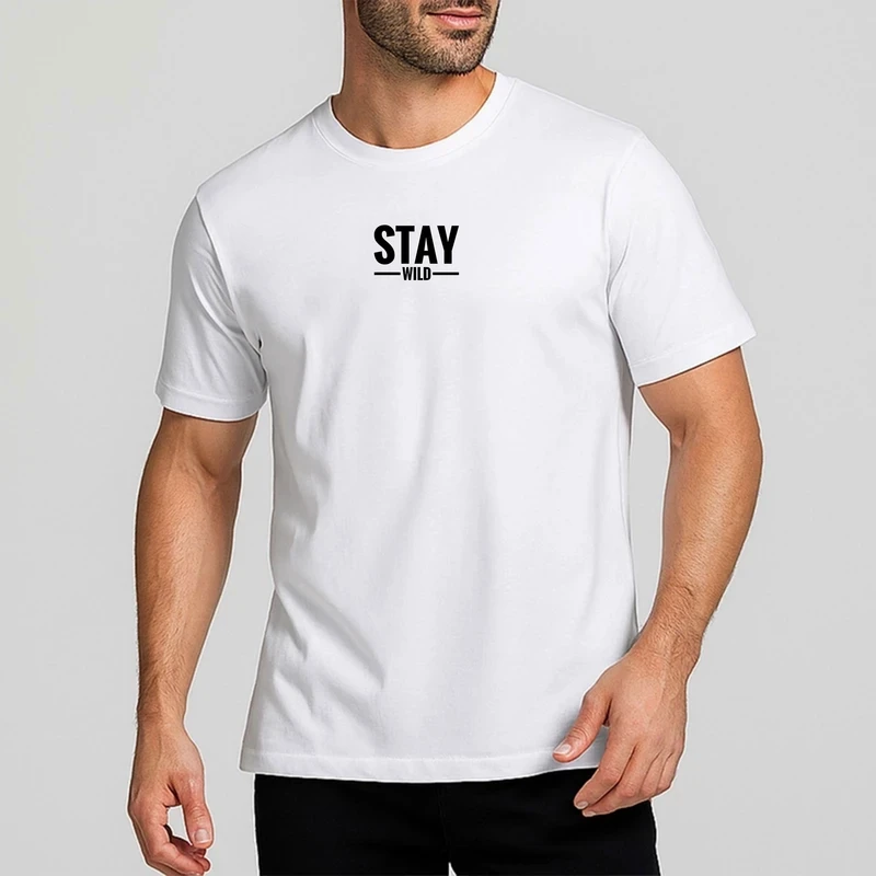 تی‌شرت آستین کوتاه مردانه مدل Stay Wild  کد  WH.2040
