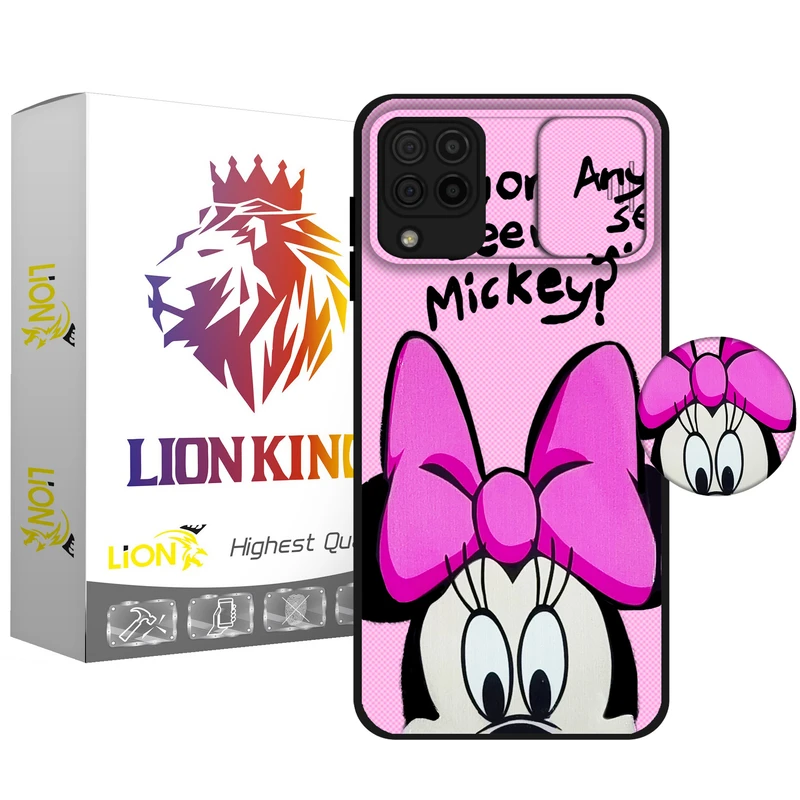 کاور لاین کینگ مدل minisotatii J2 مناسب برای گوشی موبایل سامسونگ Galaxy A22 4G به همراه پایه نگهدارنده